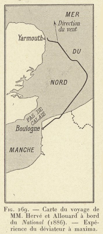 ナショナル号（1886年）に乗船したMMエルベとアロアードの航海の地図、maximaでの航海士の経験（彫刻 作： フランス語学校
