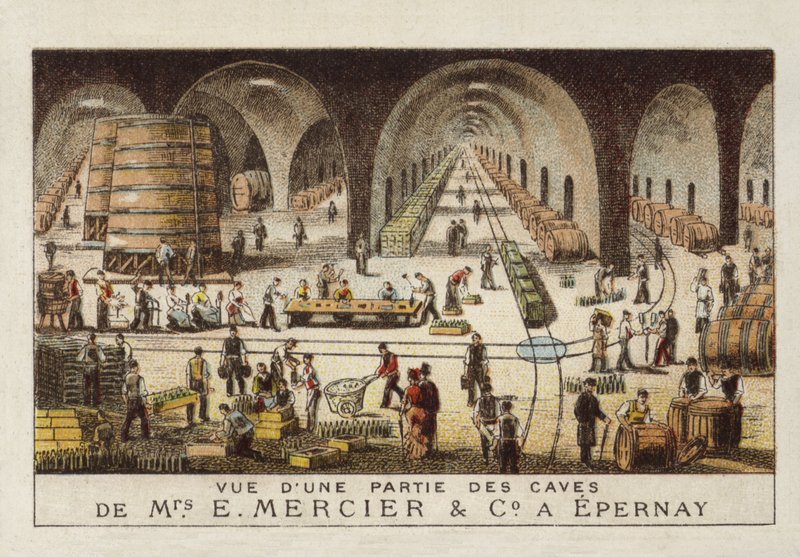 E Mercier＆Coのシャンパンセラー、エペルネ、フランス 作： フランス語学校