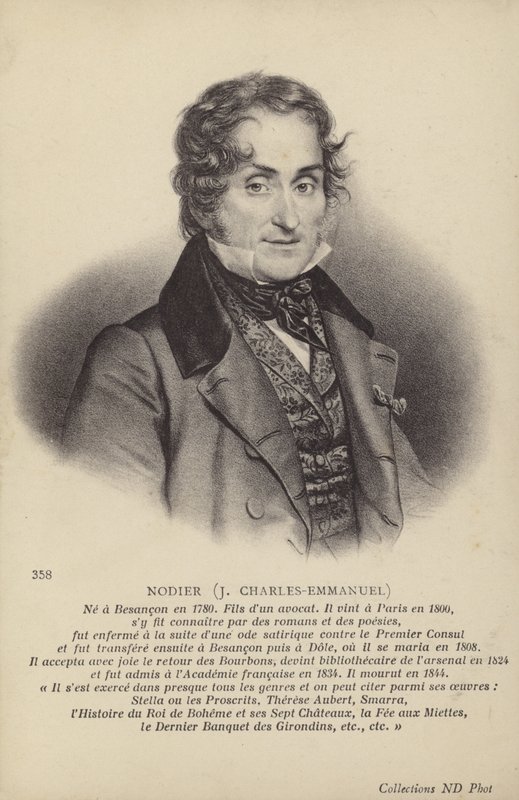 シャルル・ノディエ（1780-1844）フランスの小説家、短編小説家（リトグラフ） 作： フランス語学校