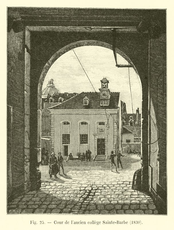 1830年の古いサントバルベ大学の裁判所 作： フランス語学校