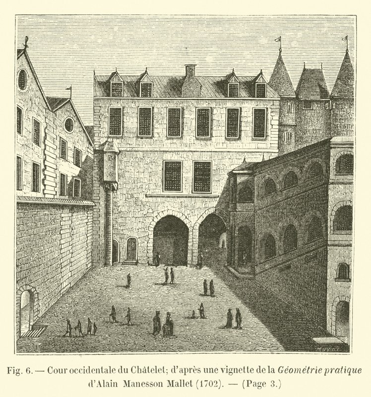シャトレ西部裁判所。 Alain Manesson Mallet、1702によるPractical Geometryのサムネイルから 作： フランス語学校
