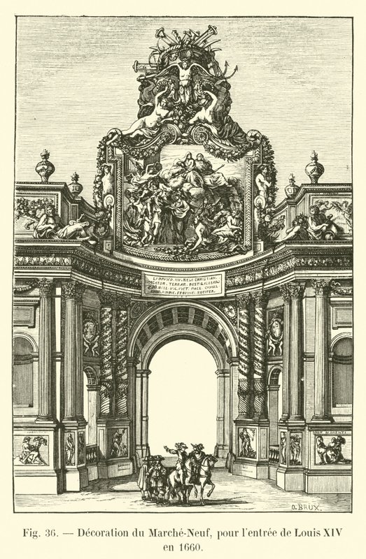 1660年のルイ14世のレンツリーのためのマルシェヌフの装飾 作： フランス語学校