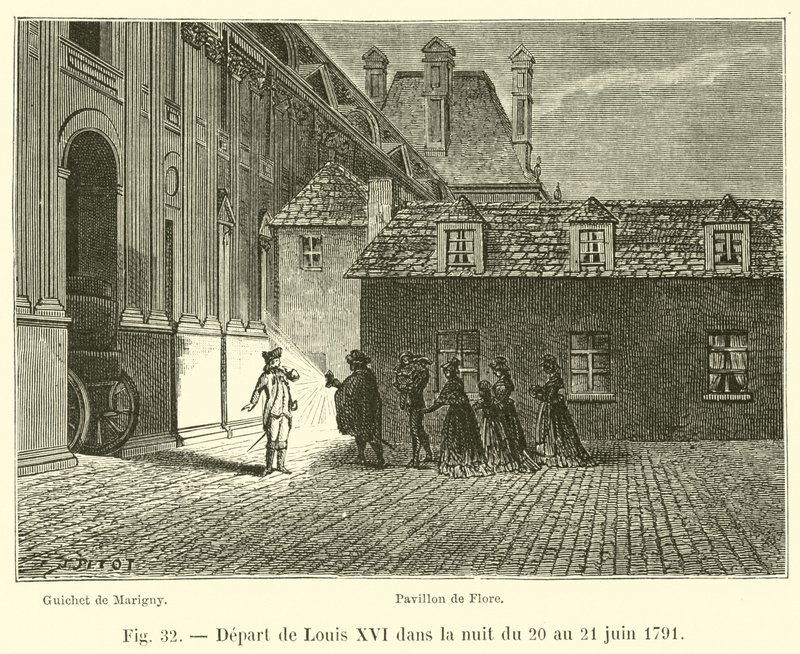 1791年6月20日から21日までの夜のルイ16世の出発 作： フランス語学校