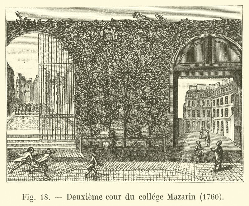 マザリンカレッジの中庭、1760年 作： フランス語学校