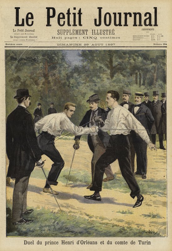 1897年、オルレアンのアンリ王子とトリノ伯、ヴォクレッソン、フランスの決闘 作： フランス語学校