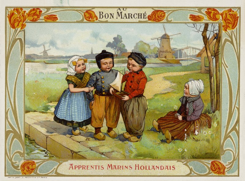 セーリングボートを見てオランダの子供たち 作： フランス語学校