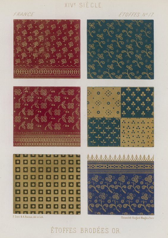 14世紀のフランスの刺繍入り生地 作： フランス語学校