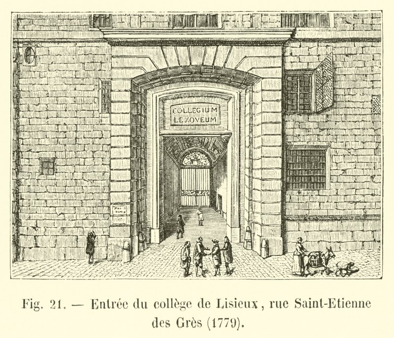 リジュー大学への入り口、サンテティエンヌデグレ通り、1779 作： フランス語学校
