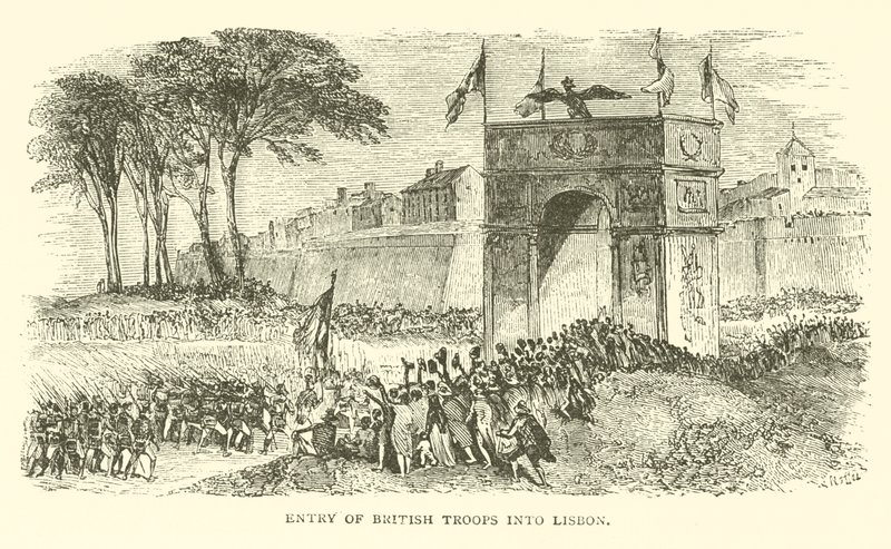 イギリス軍のリスボン入城（版画 作： フランス語学校