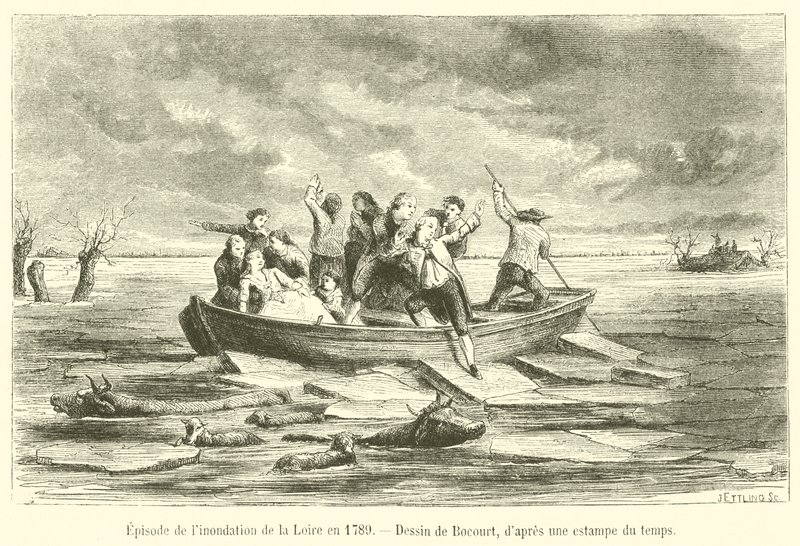 1789年のロワール川氾濫のエピソード（版画 作： フランス語学校
