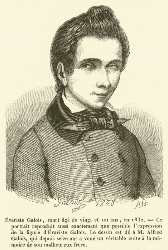 1832年、21歳でこの世を去ったエヴァリスト・ガロワ（彫刻作品 作： フランス語学校