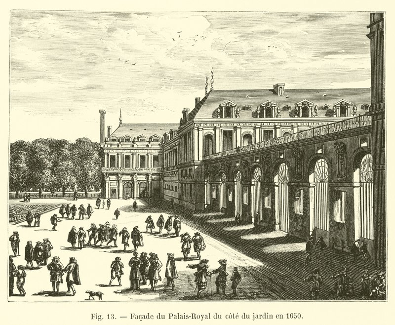 1650年に庭園側にあったパレロワイヤルのファサード 作： フランス語学校