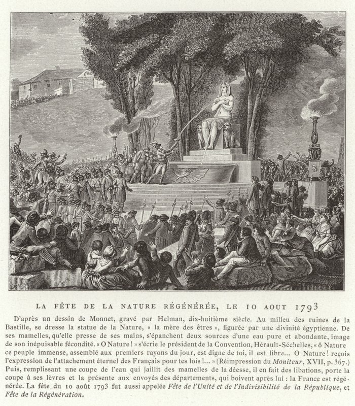 1793年8月10日、パリの自然再生祭 作： フランス語学校