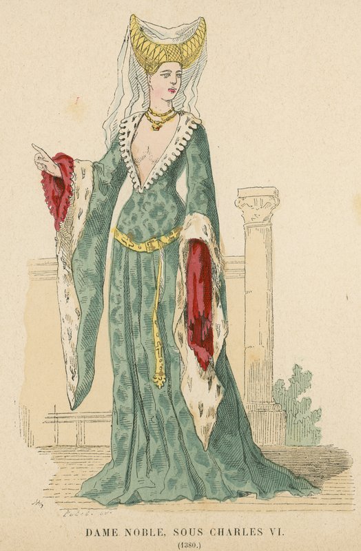 シャルル6世治世のフランスの貴婦人、1380年 作： フランス語学校