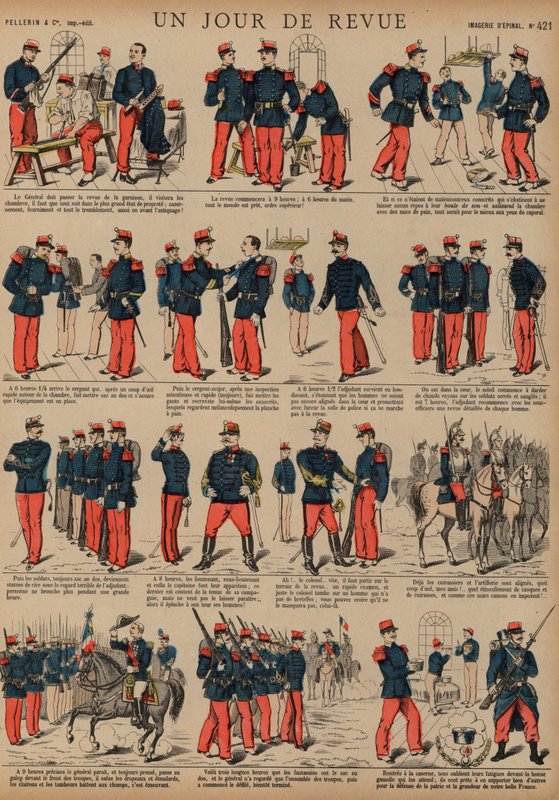 閲兵式の日のフランス兵（彩色済み彫刻 作： フランス語学校