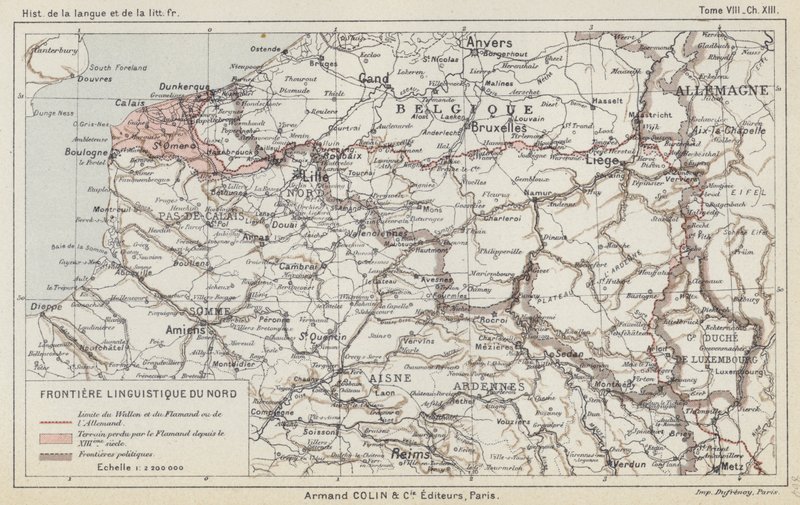 Northern Linguistic Border（カラーリトグラフ 作： フランス語学校