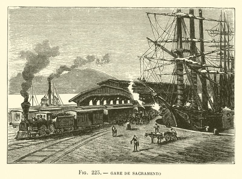 Gare de Sacramento (エングレービング) 作： フランス語学校