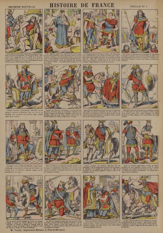 ガリア人の時代からクロヴィスの治世までのフランスの歴史（カラーリトグラフ） 作： フランス語学校