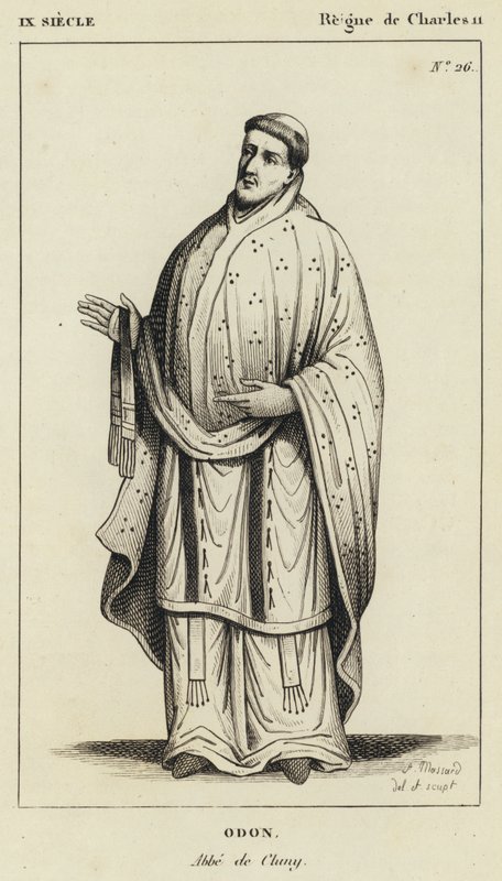IX Siecle, Regne de Charles II, Odon, Abbe de Cluny (e.g. engraving) 作： フランス語学校