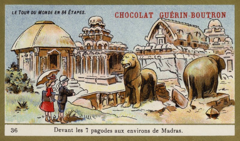 マドラス地区にある7つの寺院の前で（クロモリト 作： フランス語学校