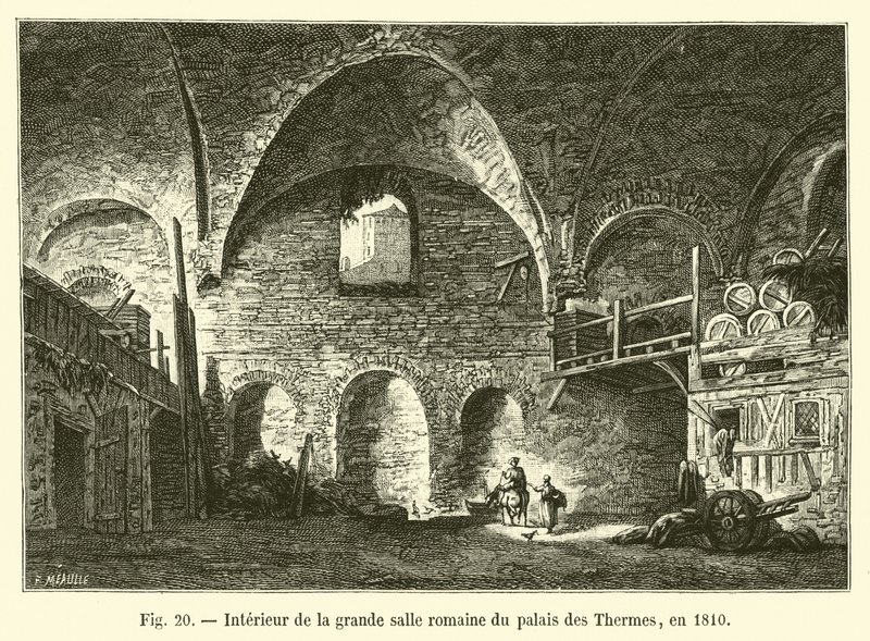 1810年にパレデテルムのローマ時代の大ホールの内部 作： フランス語学校