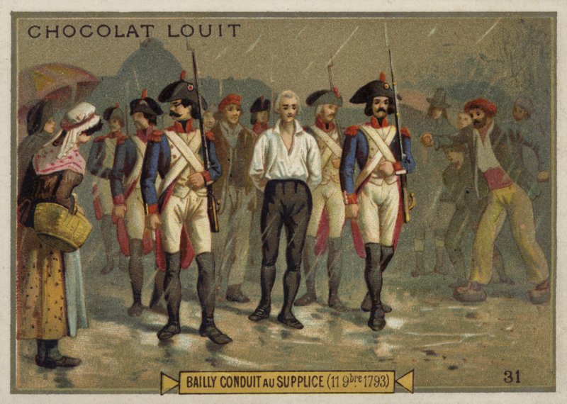 1793年11月11日、フランス革命、ギロチンへ向かう途中のジャンシルヴァンベイリー 作： フランス語学校