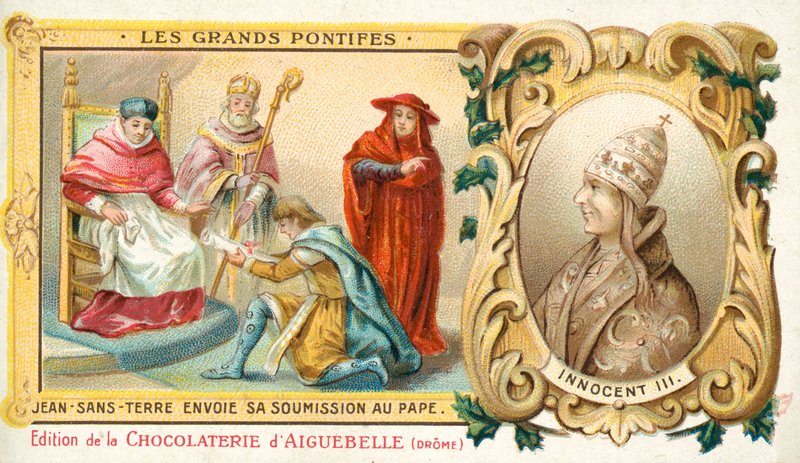 イングランド王ジョンは、彼の提出物を教皇イノセント3世、1213年に送ります 作： フランス語学校
