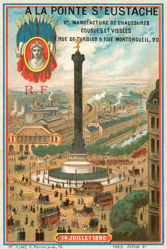 1830年のフランス革命を記念した7月のコラム、パリ（クロモリト 作： フランス語学校