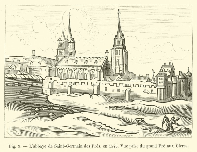 1545年のサンジェルマンデプレのラボベイ、グランプレオクレルクからの眺め 作： フランス語学校
