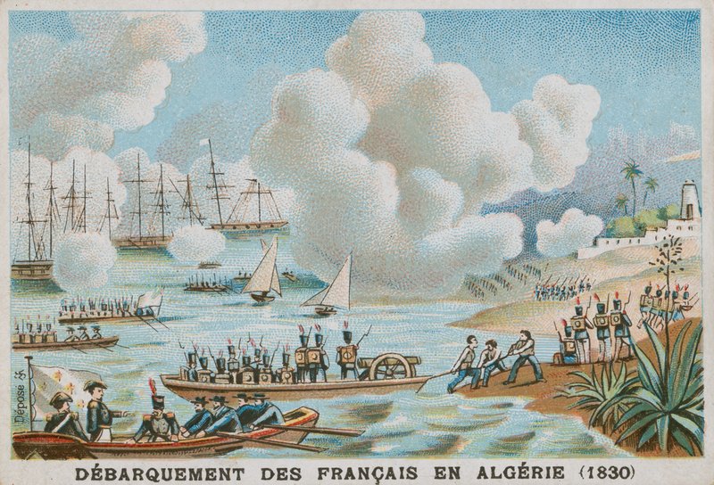 1830年のアルジェリアでのフランス人の上陸 作： フランス語学校