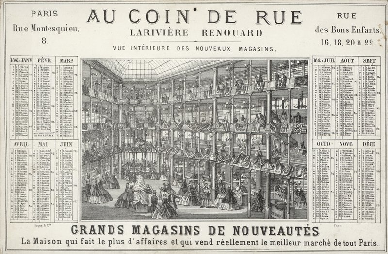 パリ、ラリヴィエール・ルヌアール百貨店（リトグラフ 作： フランス語学校
