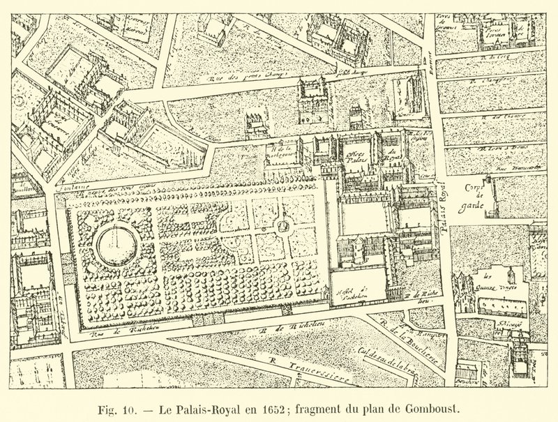 1652年のパレロワイヤル。ゴンボウストの計画の一部 作： フランス語学校