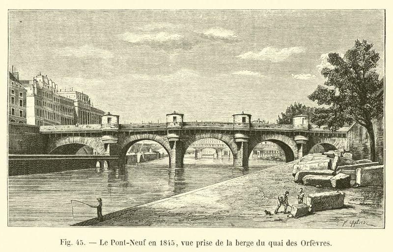 1845年のポンノイフ、ケデオルフェーヴルの銀行からの眺め 作： フランス語学校