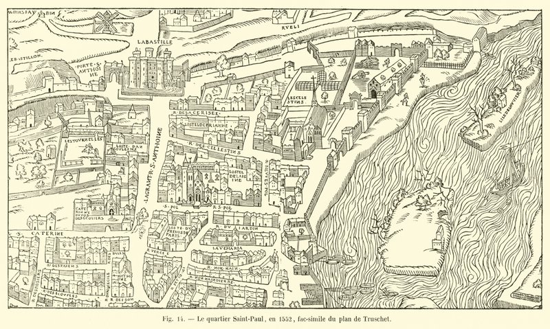 1552年のサンポール地区のトルシェプランの複製 作： フランス語学校