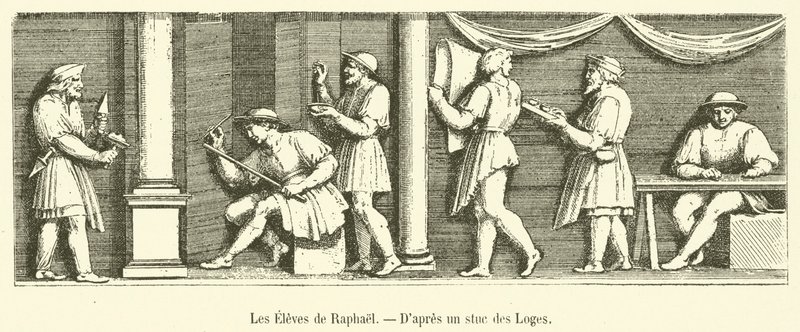 ラファエロの弟子たち（彫刻 作： フランス語学校