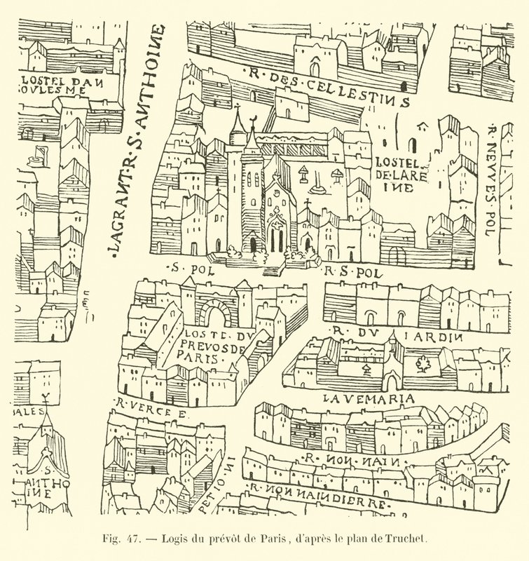 Truchetの地図にあるLogis du prevot de Paris 作： フランス語学校