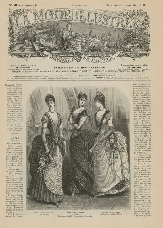 La Mode Illustree、1885年のページ 作： フランス語学校