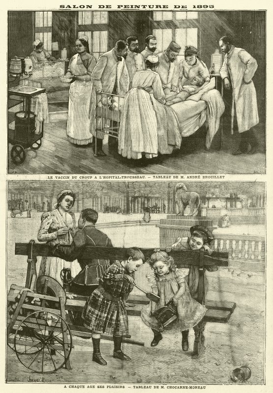 1895年のパリ・サロンに出品された絵画（エングレービング 作： フランス語学校