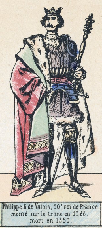 第50代フランス王フィリップ6世ド・ヴァロワ（1328年即位、1350年死去）（カラー図版 作： フランス語学校