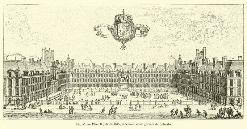 1645年にロワイヤルを配置します。シルベストルの彫刻の複製 作： フランス語学校