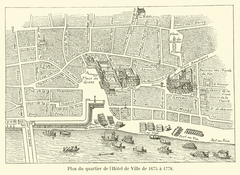 1675年から1778年までの市庁舎地区の計画 作： フランス語学校