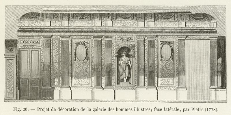 著名な男性のギャラリーの装飾プロジェクト。側面ラテラル、Pietre、1778年 作： フランス語学校