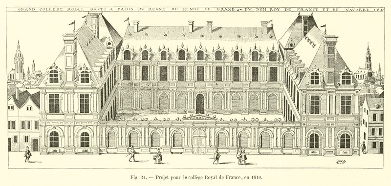 1610年のフランス王立大学のためのプロジェクト 作： フランス語学校