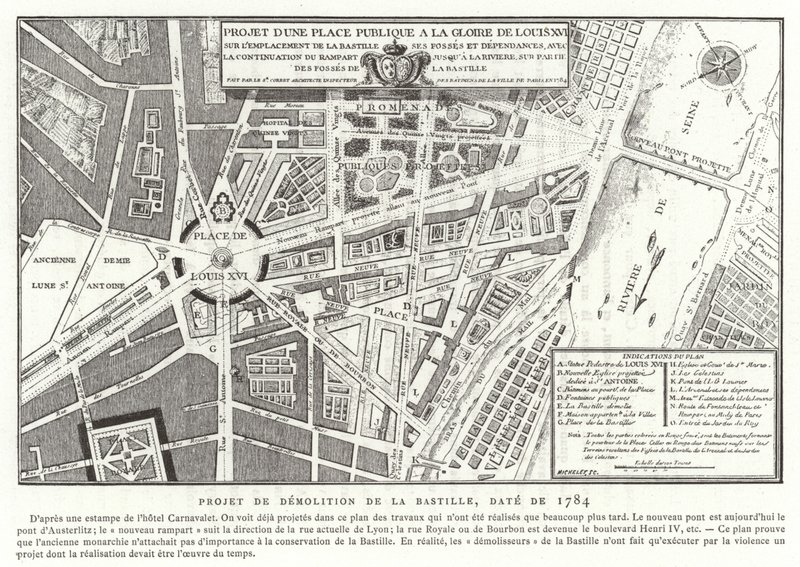 1784年、パリのルイ16世の栄光に捧げられた公共広場の提案 作： フランス語学校