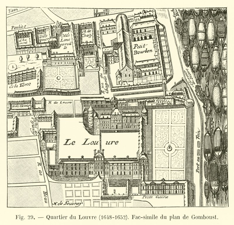 ルーブル地区、1648〜1652年、ゴンボースト計画の複製 作： フランス語学校