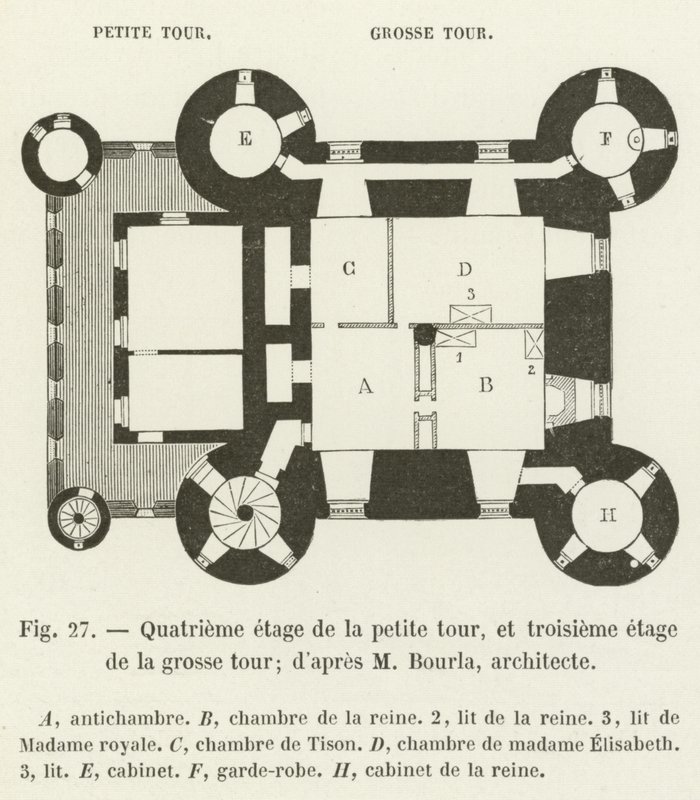 小さなタワーの4階と大きなタワーの3階。 dapres M Bourla、建築家 作： フランス語学校