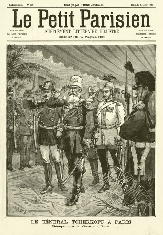 パリ北駅でのロシアのチェルトコフ将軍のレセプション（彫刻 作： フランス語学校