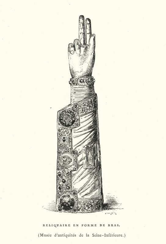腕の形をした聖遺物(彫像) 作： フランス語学校