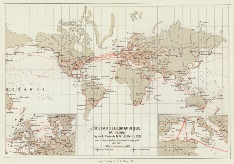 Globe Telegraphic Network（カラーリトグラフ 作： フランス語学校