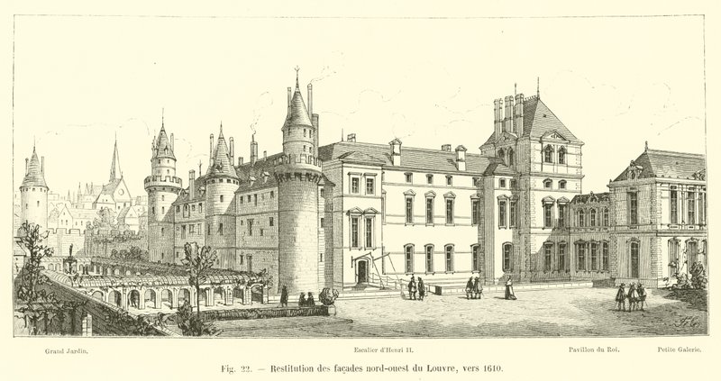 1610年頃のルーブル美術館の北西のファサードの修復 作： フランス語学校